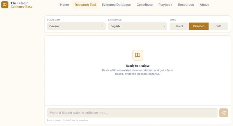 Display of The Bitcoin Evidence Base