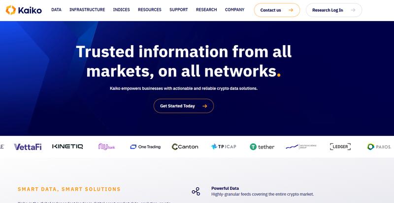 Kaiko platform homepage