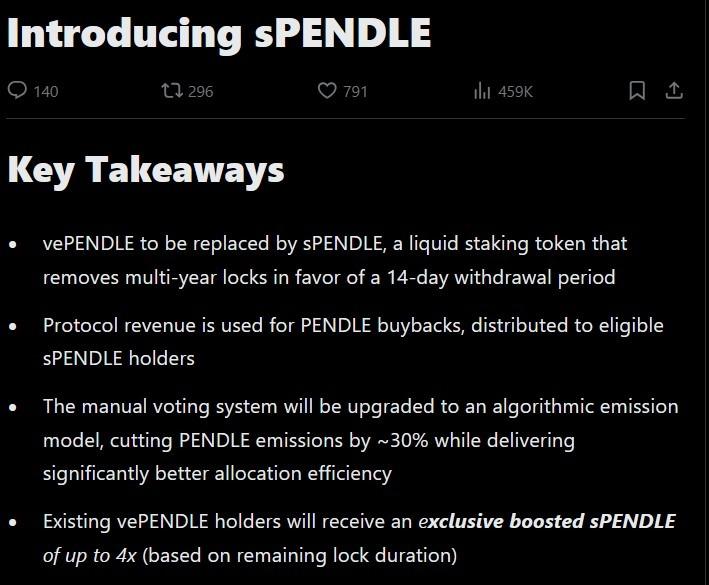 Pendle governance token revamp