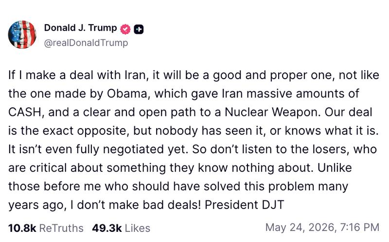 Trump Truth Social post