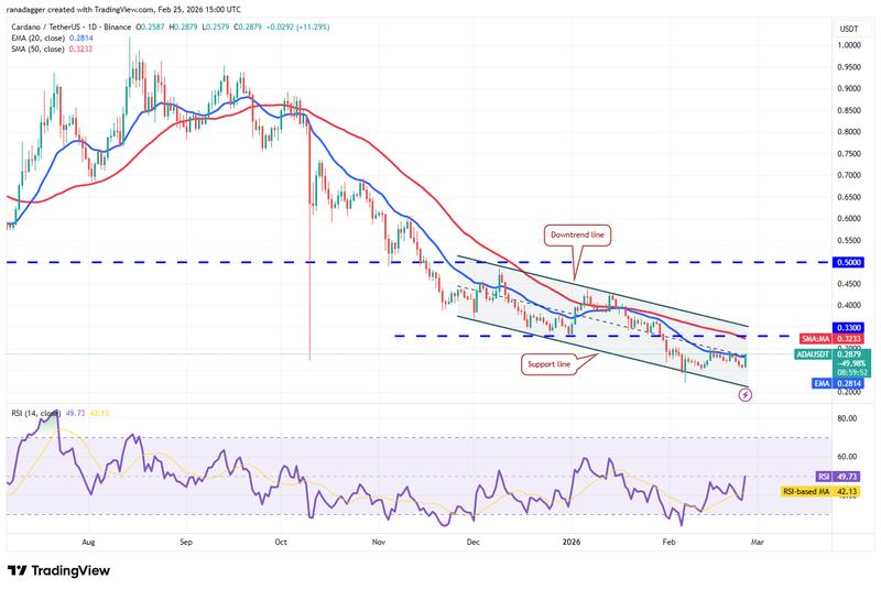 Daily chart for ADA/USDT