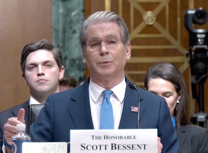 Scott Bessent testifying at hearing