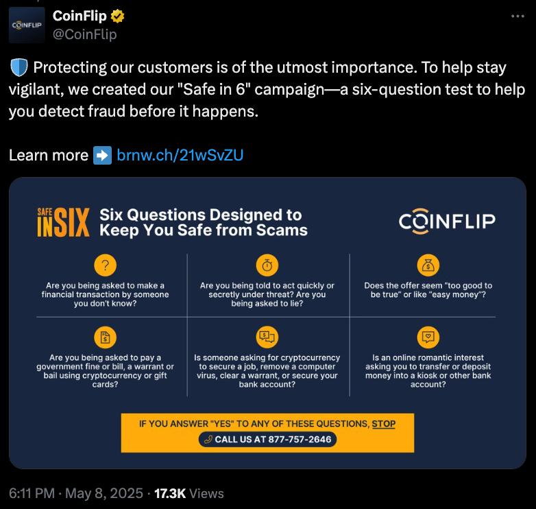 Warning about fraud from May 2025
