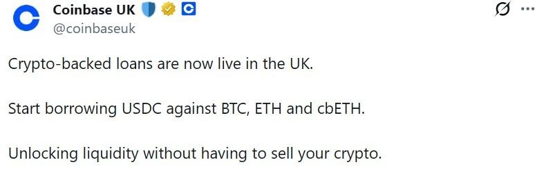 Coinbase UK product interface