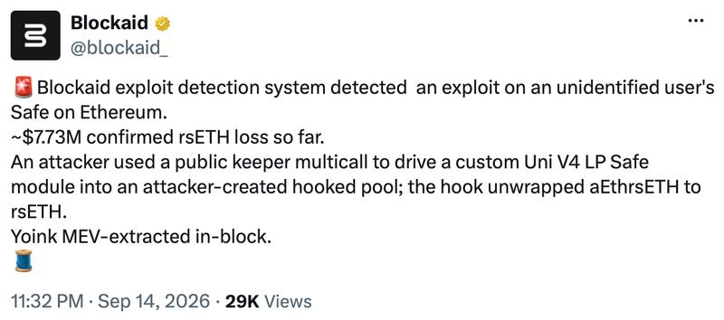Blockaid report screenshot