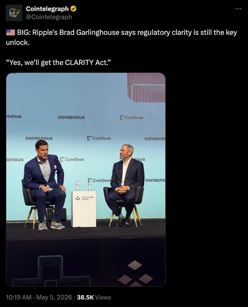 Brad Garlinghouse speaking at Consensus