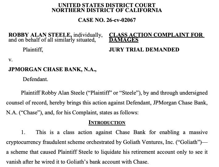 Court document showing JPMorgan account flows