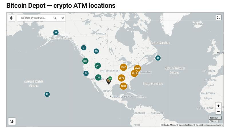 Bitcoin Depot crypto ATM locations