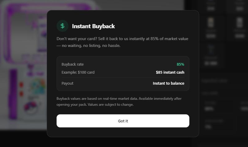 Instant buyback feature