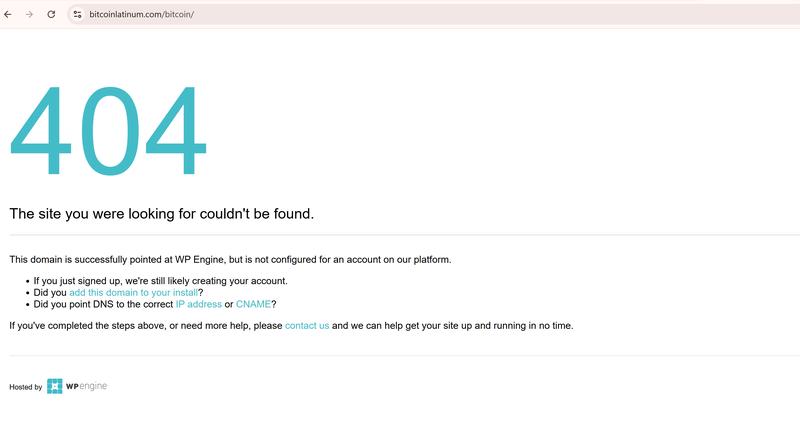 Bitcoin Latinum website not working