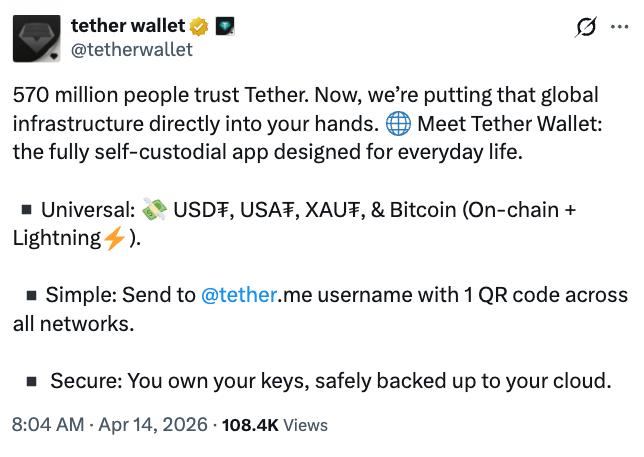 Tether wallet cloud backup feature