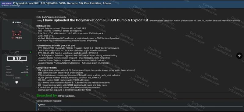 Dark web forum post