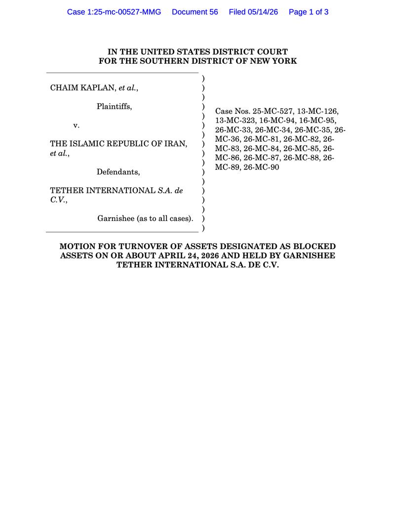 Motion to claim frozen stablecoins