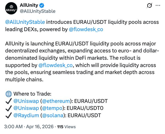 AllUnity trading pairs