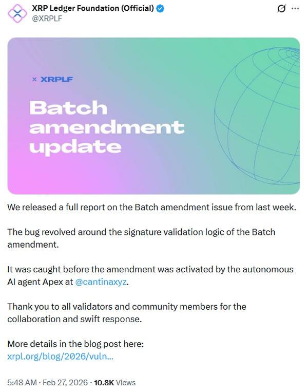 XRP Ledger Foundation statement