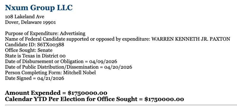 Fellowship PAC expenditure report