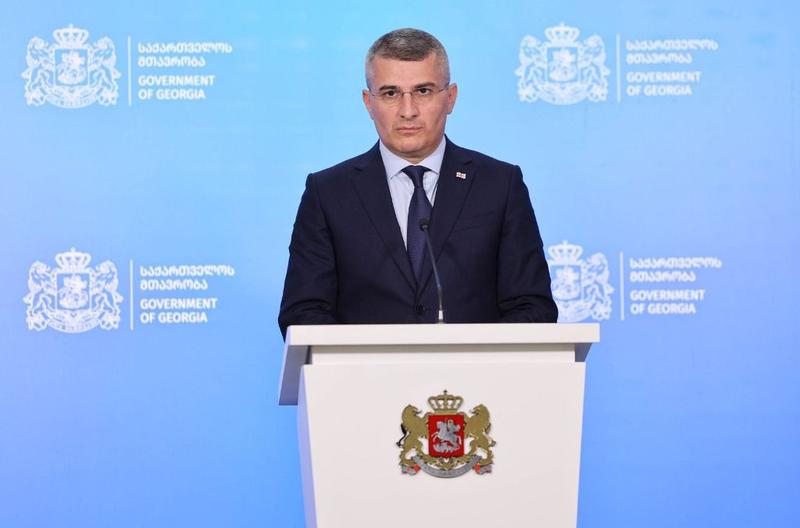Mdinaradze speaking at a Monday press conference