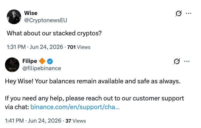 User questions about staking on Binance