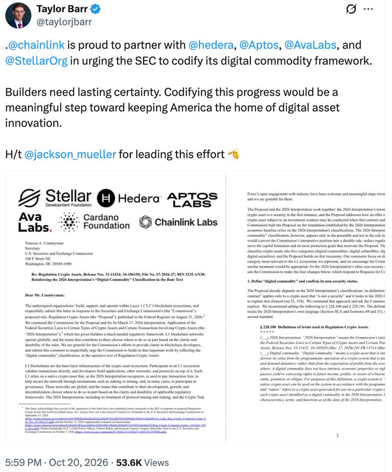 Joint letter from blockchain organizations
