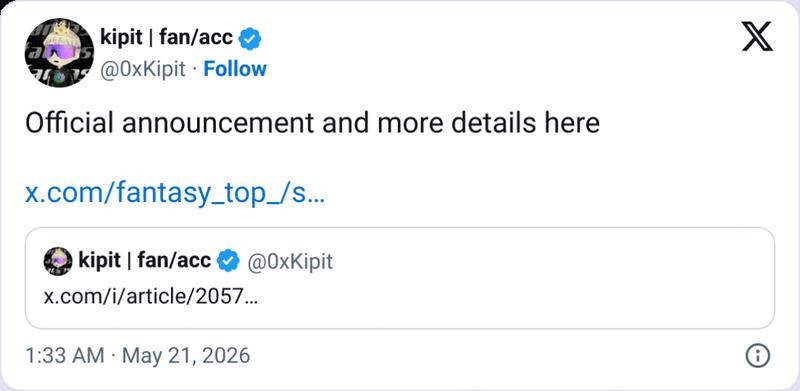 Fantasy.top announcement