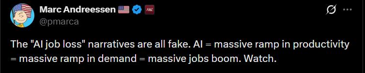 Marc Andreessen's post on X