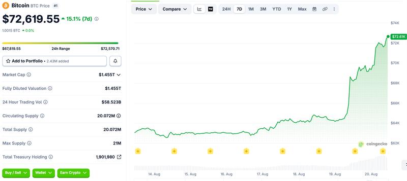 Bitcoin price chart