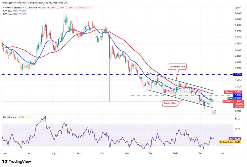Daily ADA/USDT price chart
