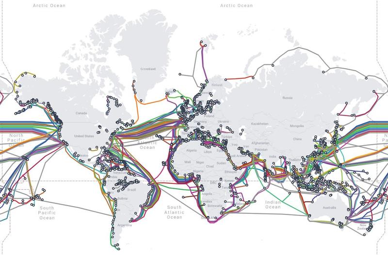Map of undersea cables