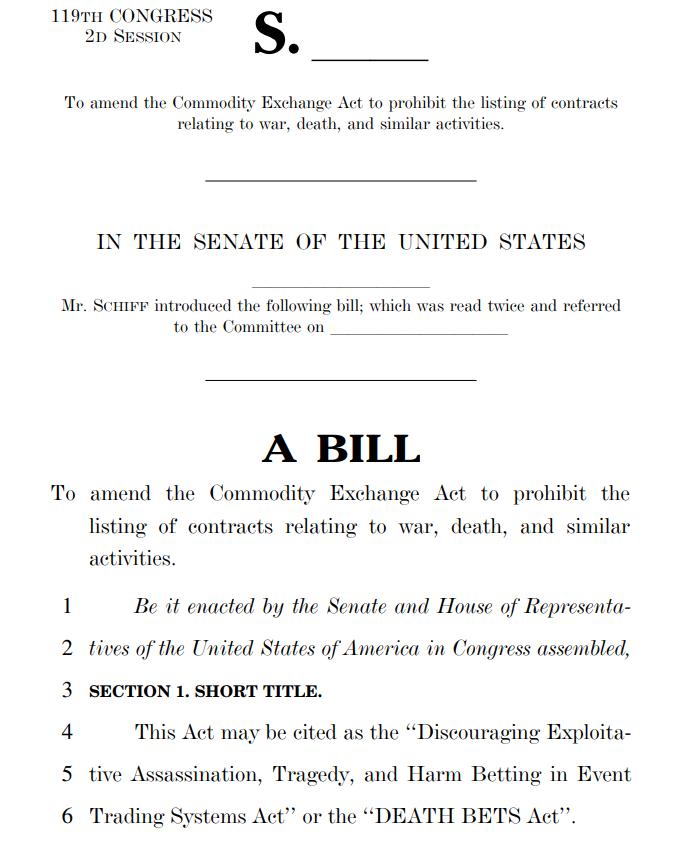 DEATH BETS Act legislation