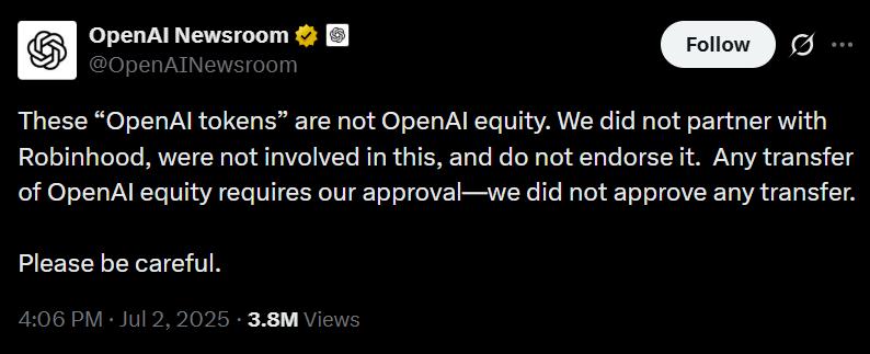 OpenAI warning to investors