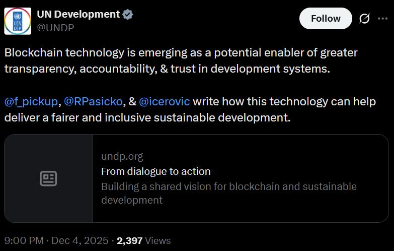 UNDP blockchain payment data