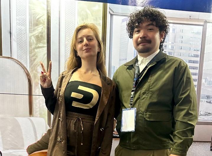 Daria Chernozub with Cointelegraph's Ezra Reguerra at the Philippine Blockchain Week
