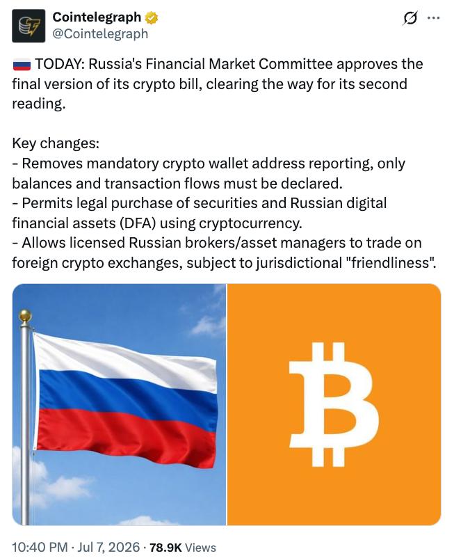 Russia cryptocurrency legislation
