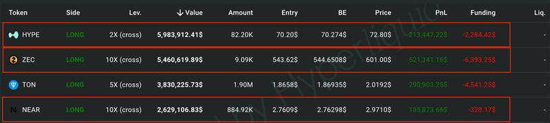 Loracle.hl's open perpetual trades