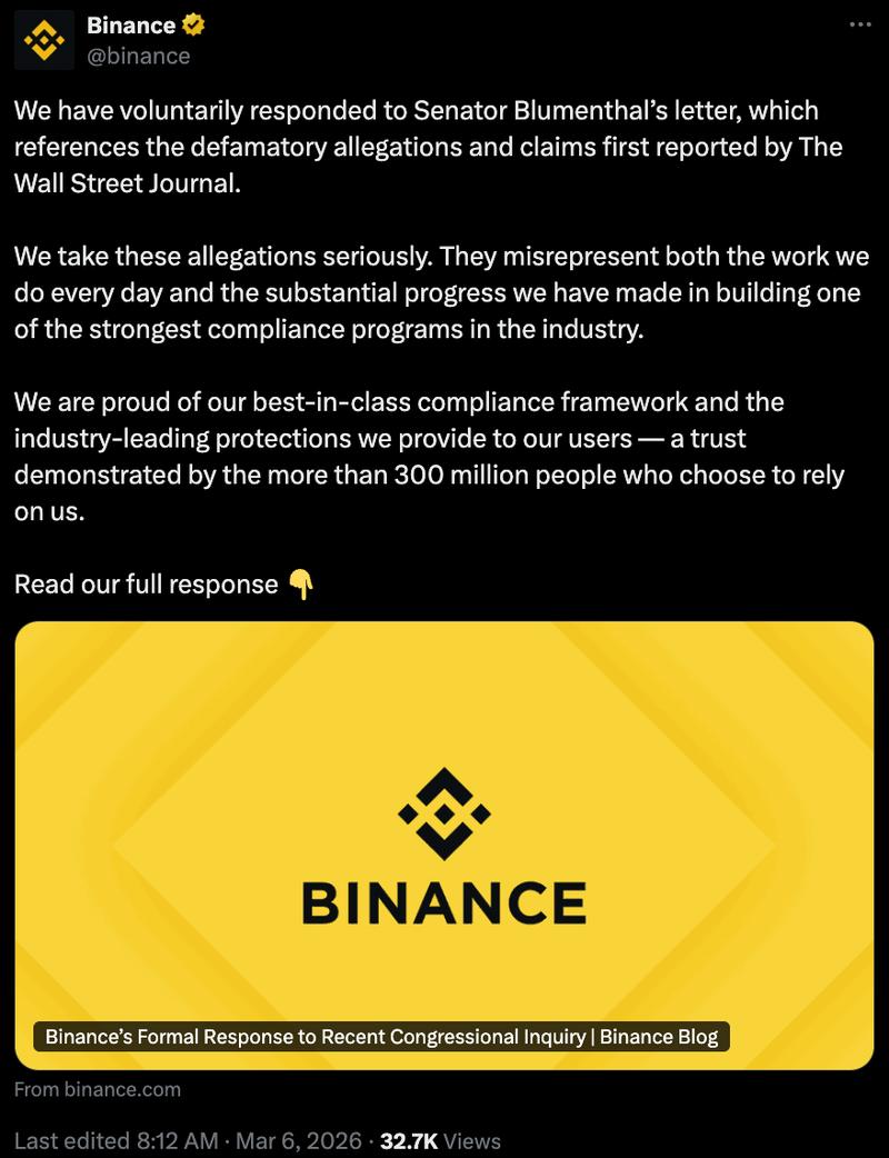 Senate, Iran, Cryptocurrency Exchange, Binance, Sanctions