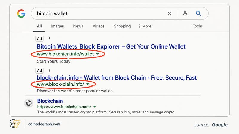 Misspelled wallet domains