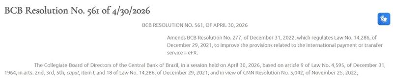 BCB Resolution No. 561