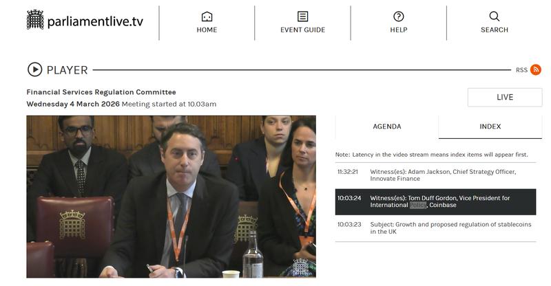 Coinbase's Tom Duff Gordon gives evidence