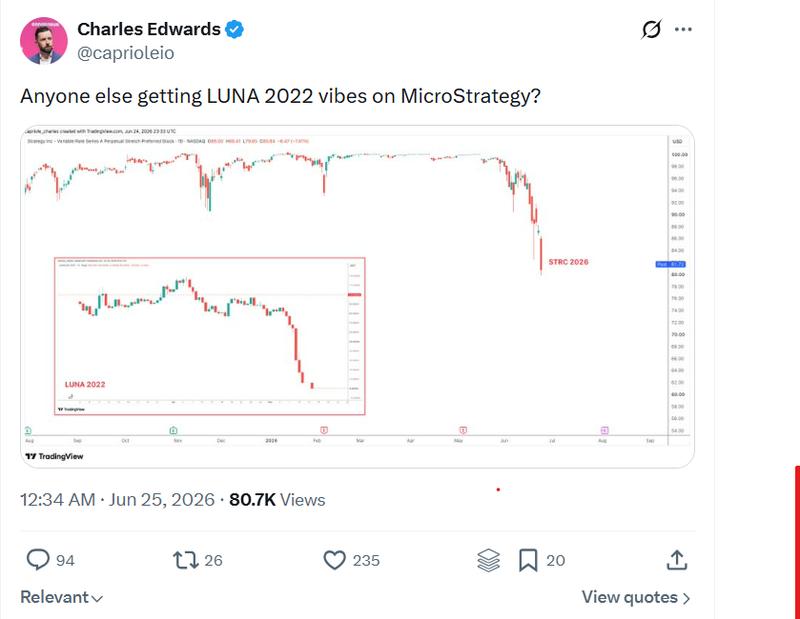 Charles Edwards comparing Strategy to Terra/LUNA