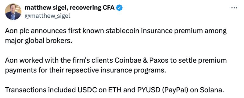 Chart showing insurance industry crypto adoption