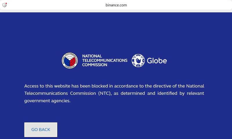 Binance blocked in Philippines