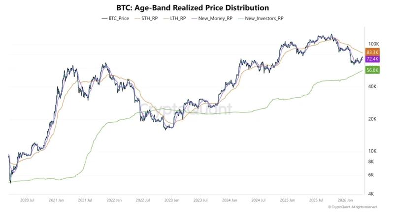 BTC age-band realized price distribution
