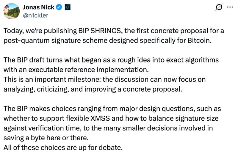 Jonas Nick BIP SHRINCS announcement