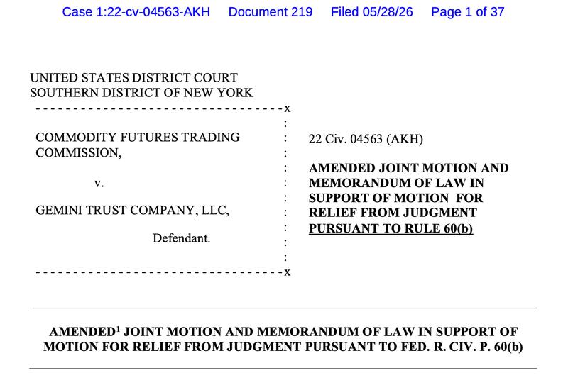 CFTC motion filed in SDNY