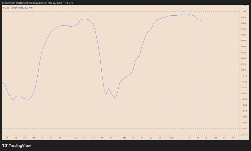 BTC correlation with MAGS