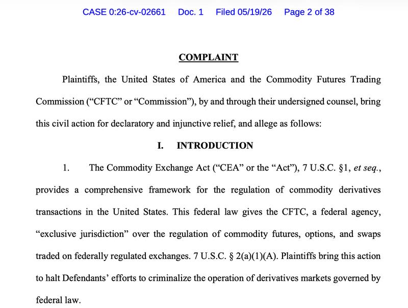 CFTC filing screenshot
