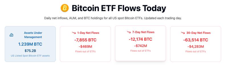 BTC holdings for US spot Bitcoin ETFs