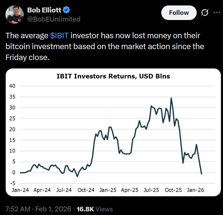 IBIT dollar-weighted investor returns chart