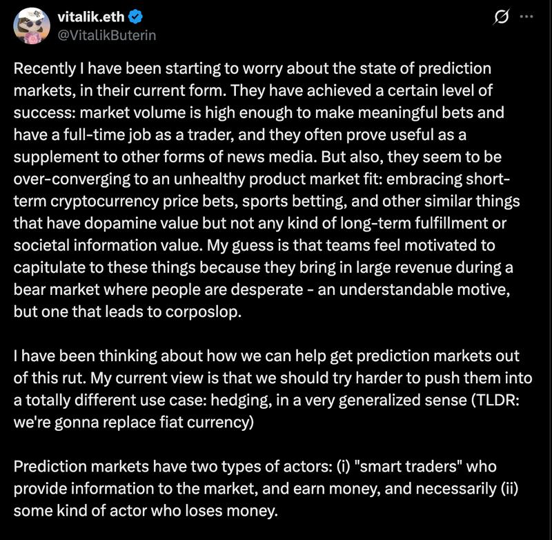 Vitalik Buterin, Prediction Markets