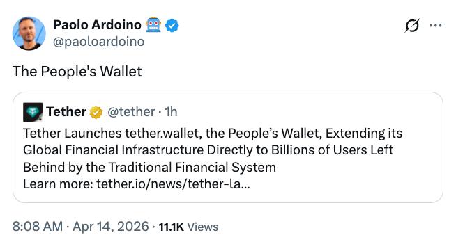 Tether wallet announcement